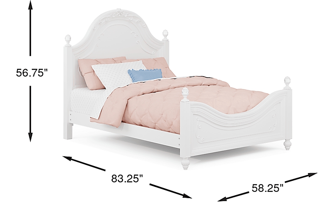 Disney Princess White Full Panel Bed