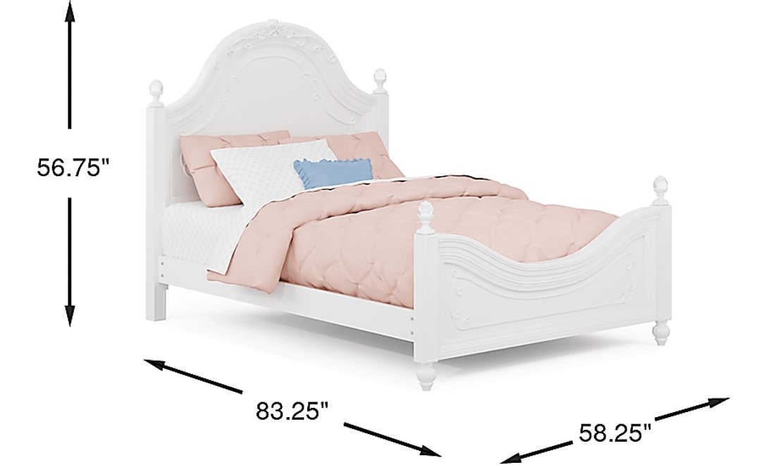 Disney Princess White Full Panel Bed