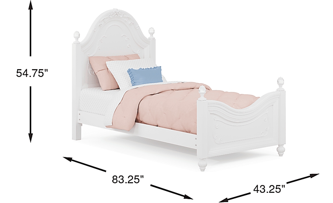 Disney Princess White Twin Panel Bed