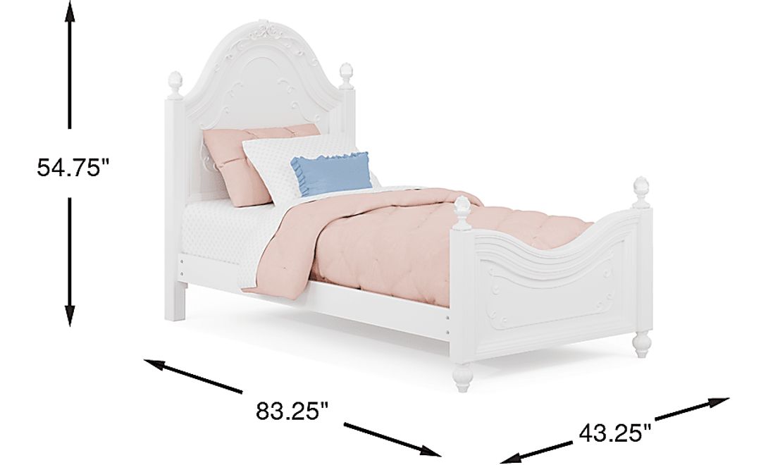 Disney Princess White Twin Panel Bed