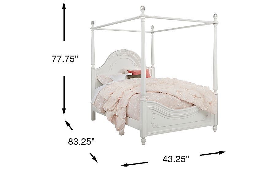 Disney Princess Dreamer White 4 Pc Twin Canopy Bed Rooms To Go