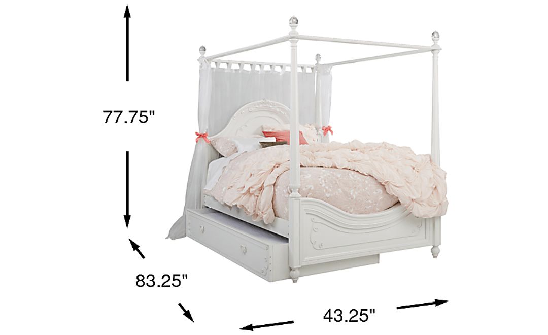 Disney Princess Dreamer White 4 Pc Twin Canopy Bed