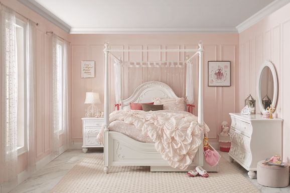 Disney Princess Dreamer White 6 Pc Full Canopy Bedroom