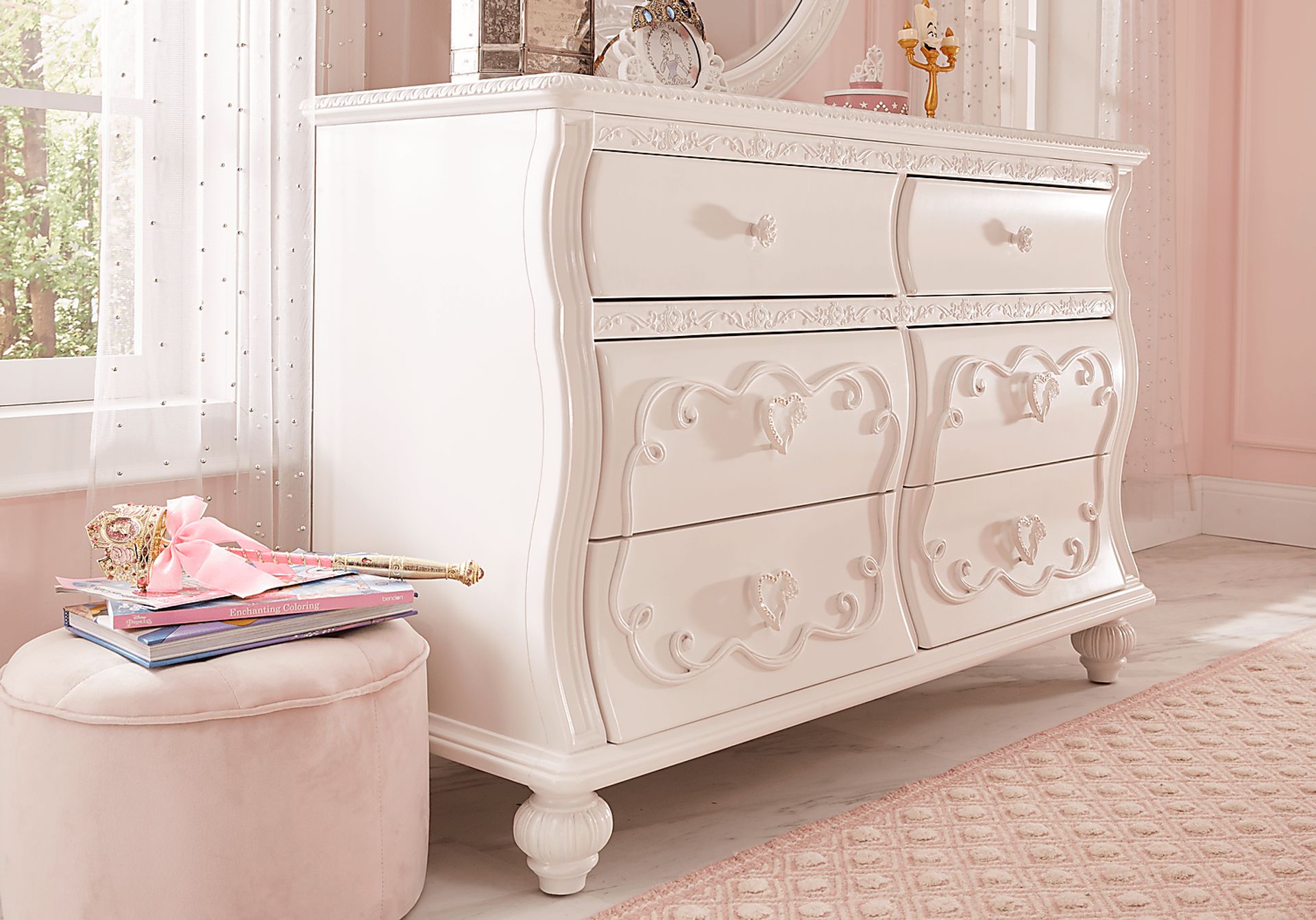 Disney Princess White Full Carriage Canopy Bedroom - Image 5