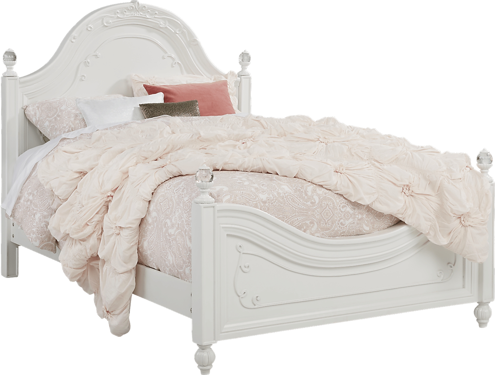 white 3 pc full panel bed