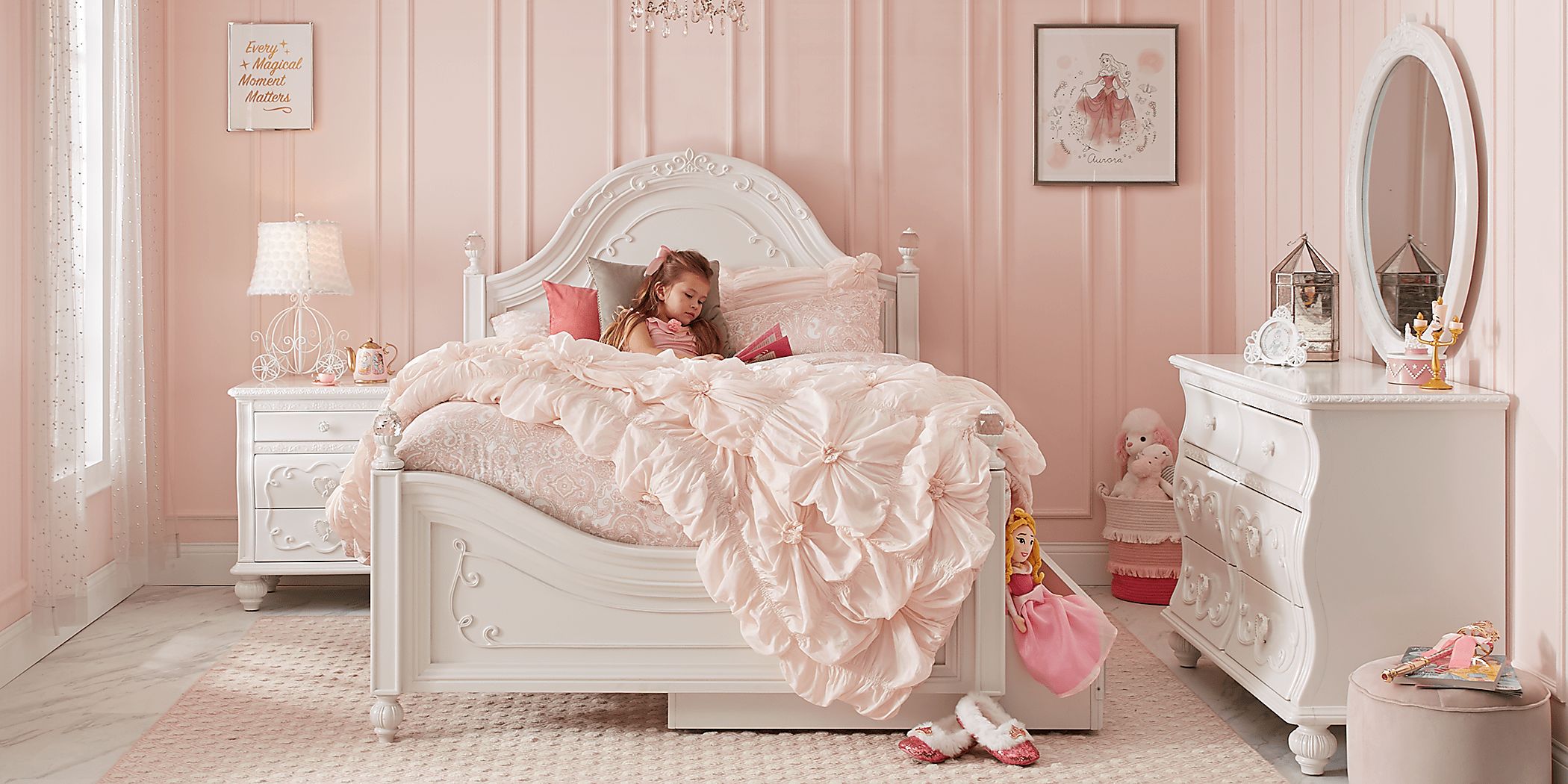 white disney princess bed