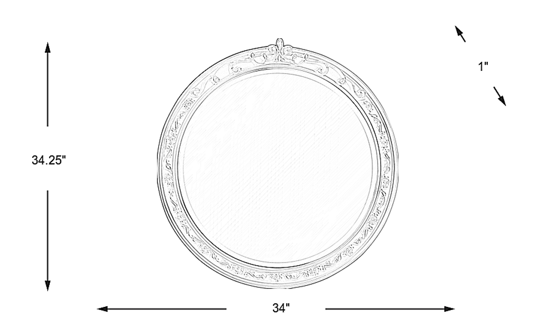 Disney Princess White Round Mirror