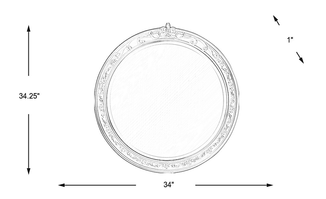 Disney Princess White Round Mirror