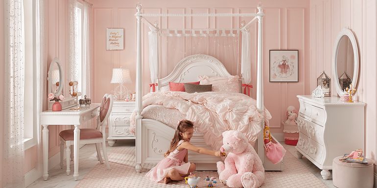 Disney Princess Dreamer White 6 Pc Twin Canopy Bedroom