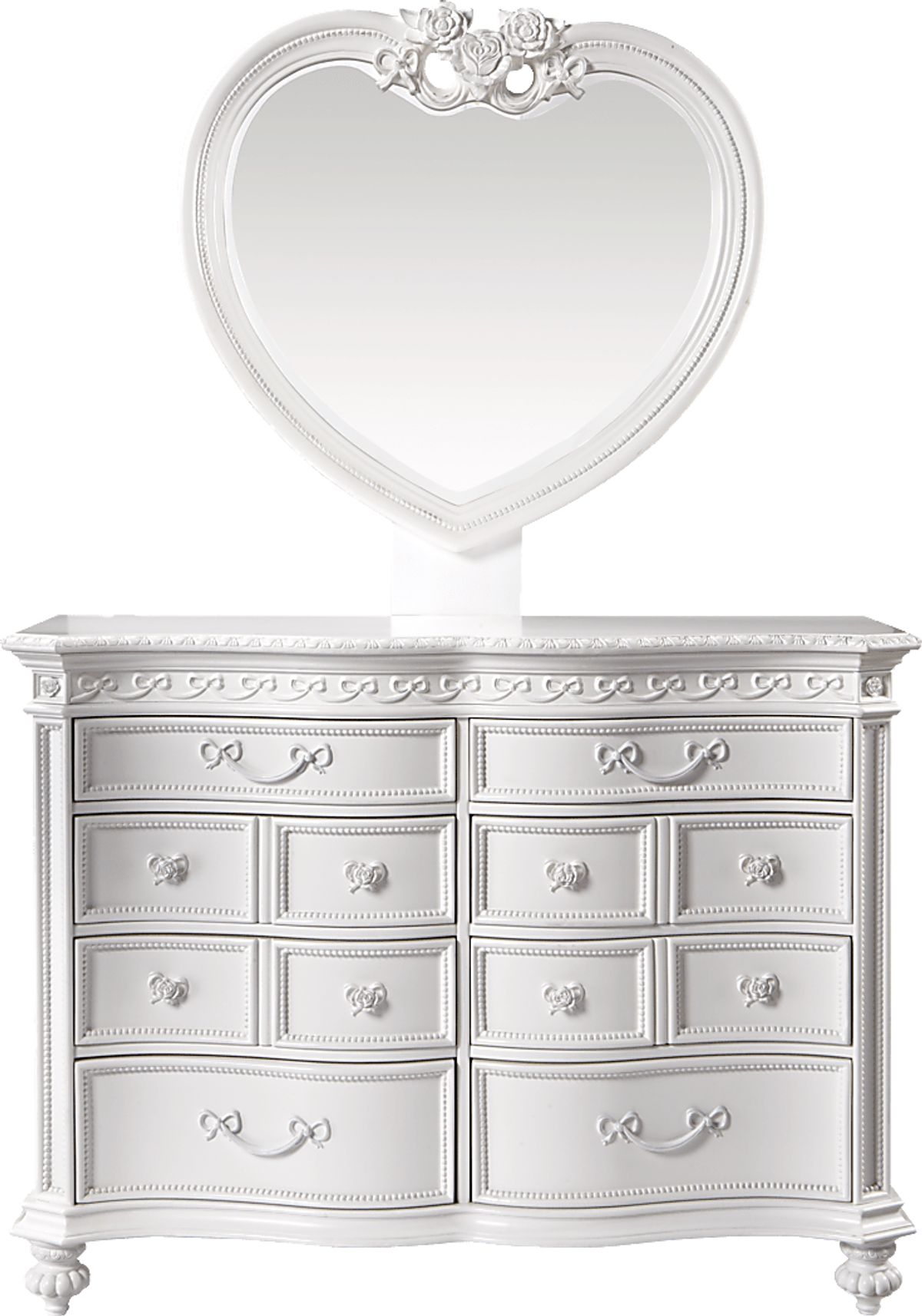 Disney Princess White Off White Dresser Mirror Set