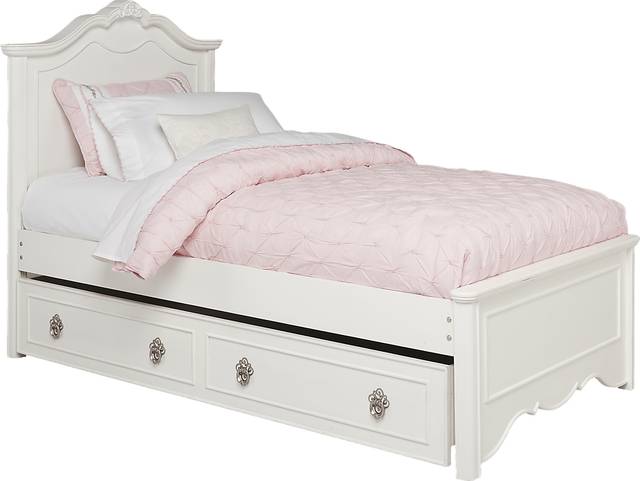 Disney Princess Enchanted Kingdom White 4 Pc Twin Panel Bed with Trundle - Thumbnail - Image 1