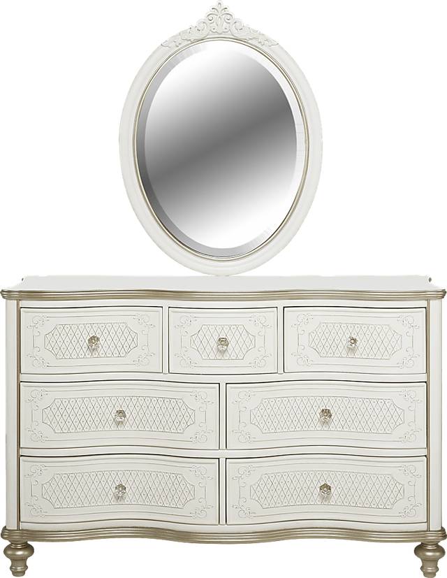 Disney Princess Enchanted Kingdom White Curved Dresser & Mirror Set - Thumbnail - Image 1