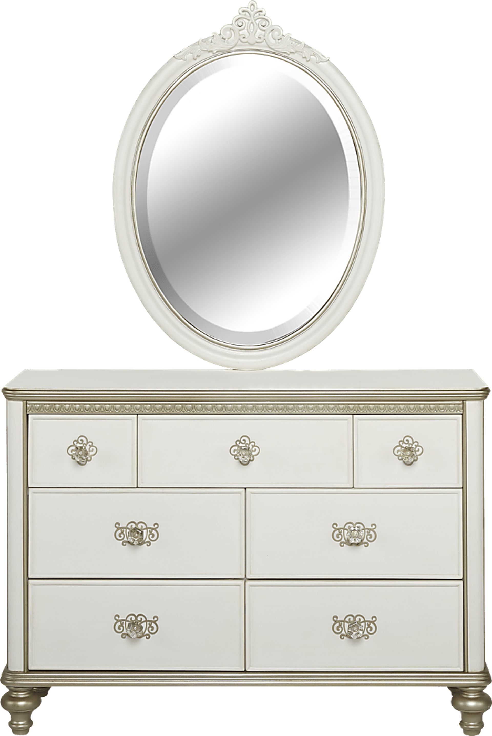 Disney Princess Enchanted Kingdom White Dresser & Mirror Set - Image 1