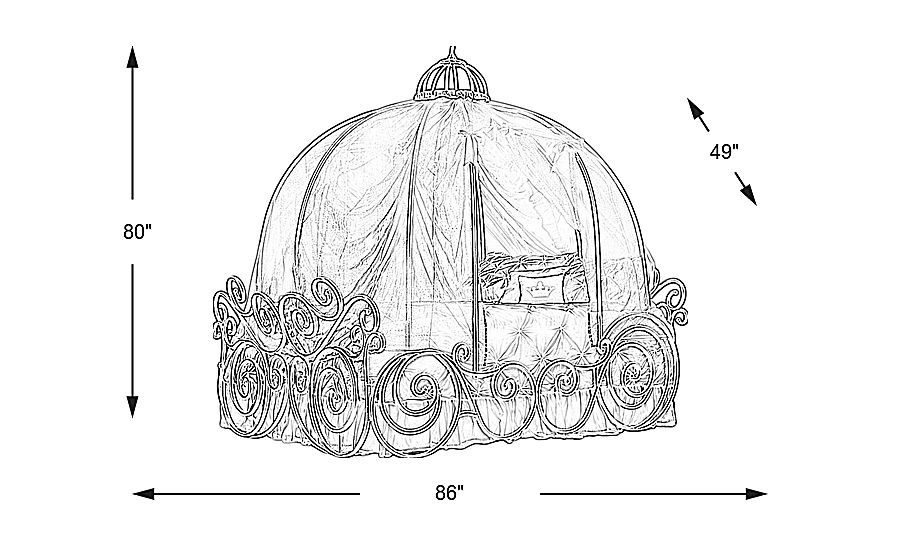 Rooms to go 2025 cinderella carriage bed