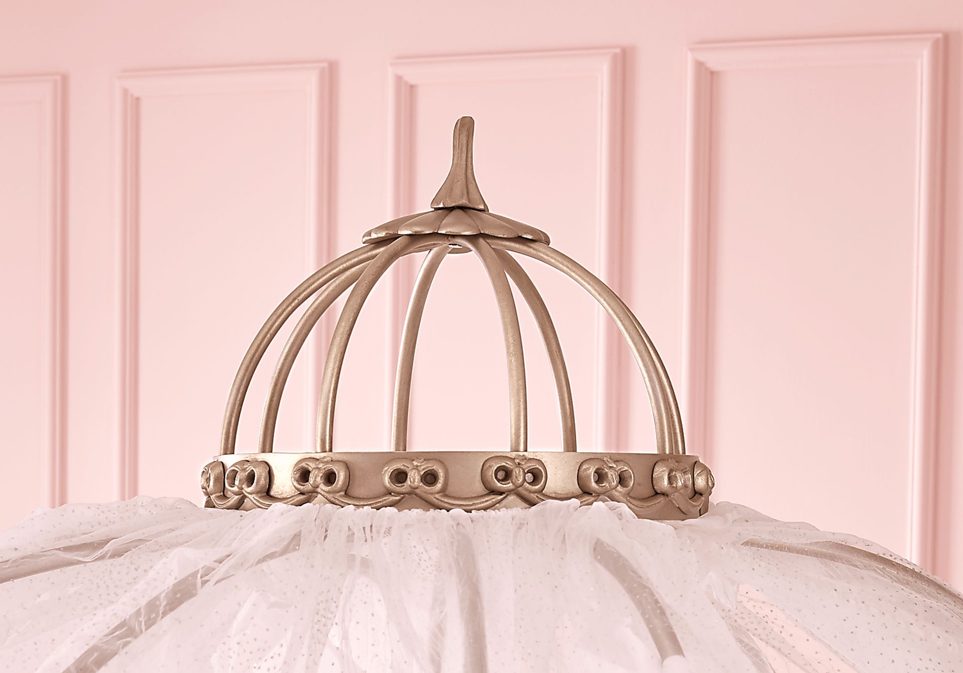 Disney Princess Dreamer Sparkle White Twin Carriage Bedroom with Dresser, Mirror & Canopy - Image 4