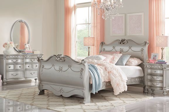 Disney Princess Fairytale Platinum 5 Pc Twin Sleigh Bedroom