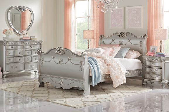 Disney Princess Fairytale Platinum 5 Pc Twin Sleigh Bedroom