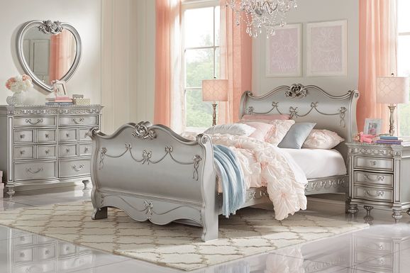 Disney Princess Fairytale Platinum 5 Pc Full Sleigh Bedroom