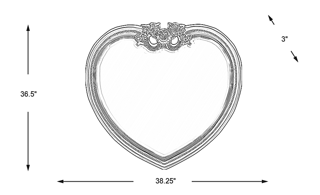 Disney Princess Fairytale Platinum Heart Mirror
