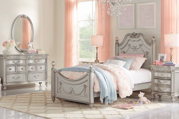 Disney Princess Dreamer 6 Pc White Colors,White Full Bedroom Set With  Mirror, Dresser, 4 Pc Full Canopy Bed - Rooms To Go
