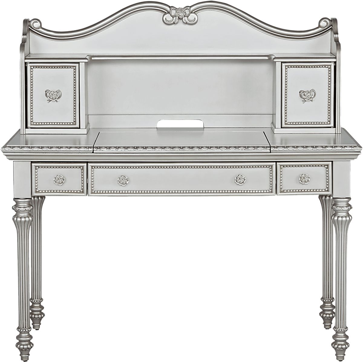 PRINCESS　TableGrillPure Disney Princess Fairytale 2 Pc Platinum Gray Vanity Desk And