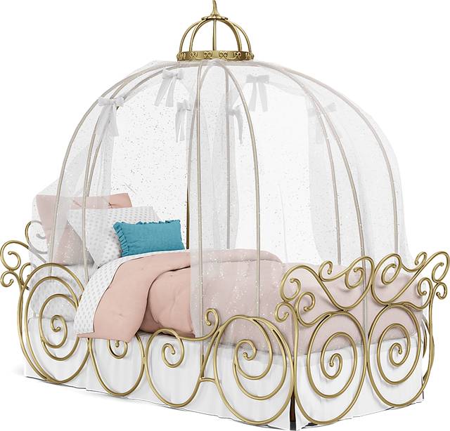 Disney Princess White Twin Carriage Canopy Bedroom - Thumbnail - Image 2