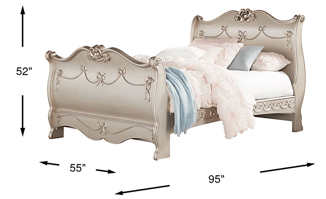 Disney Princess Fairytale Silver 3 Pc Full Sleigh Bed