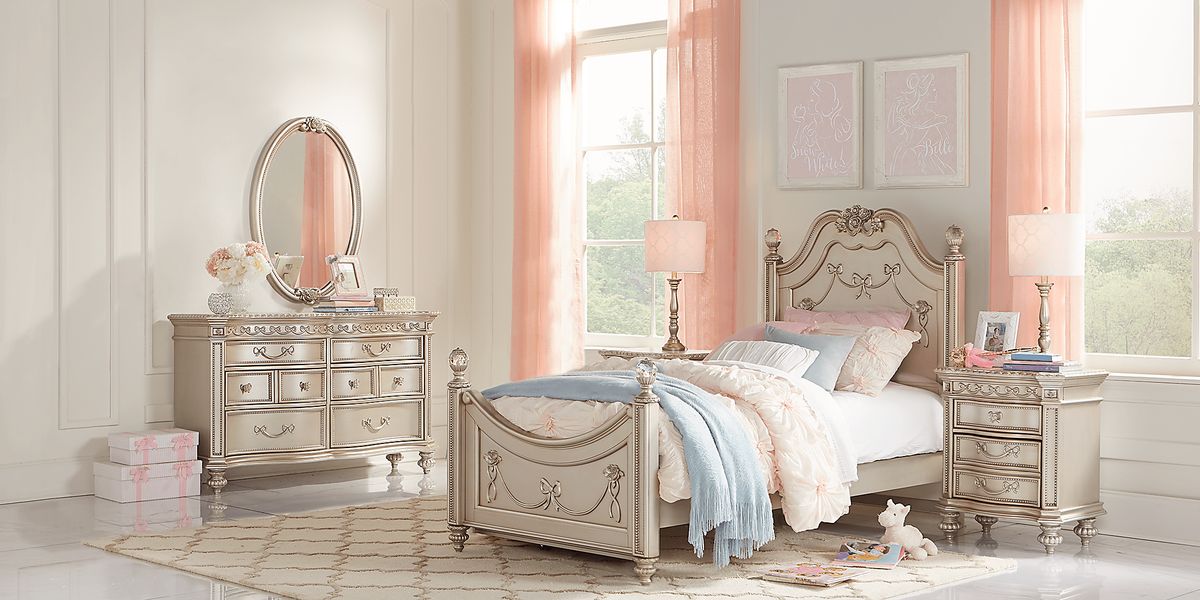 Disney Princess Fairytale Silver Gray 6 Drawer Dresser | Rooms to Go
