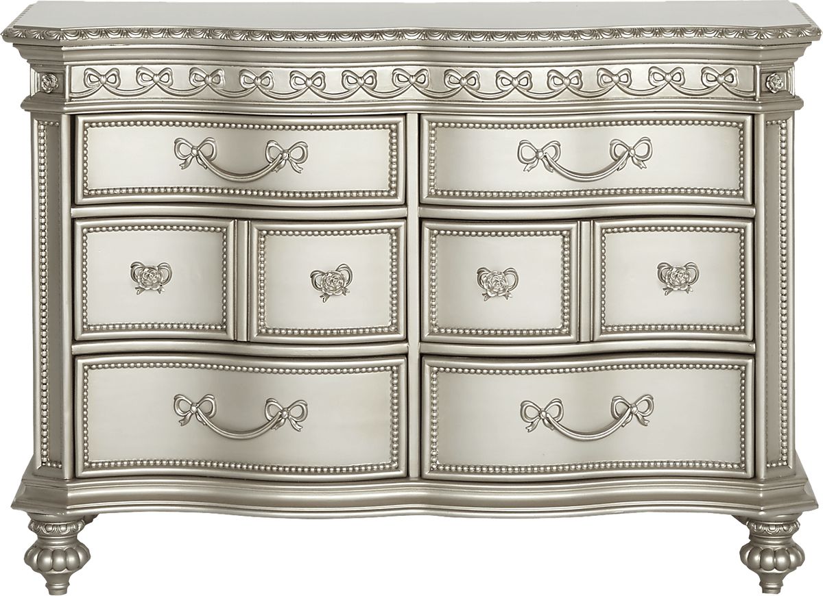 Disney Princess Fairytale Silver Gray 6 Drawer Dresser Rooms to Go