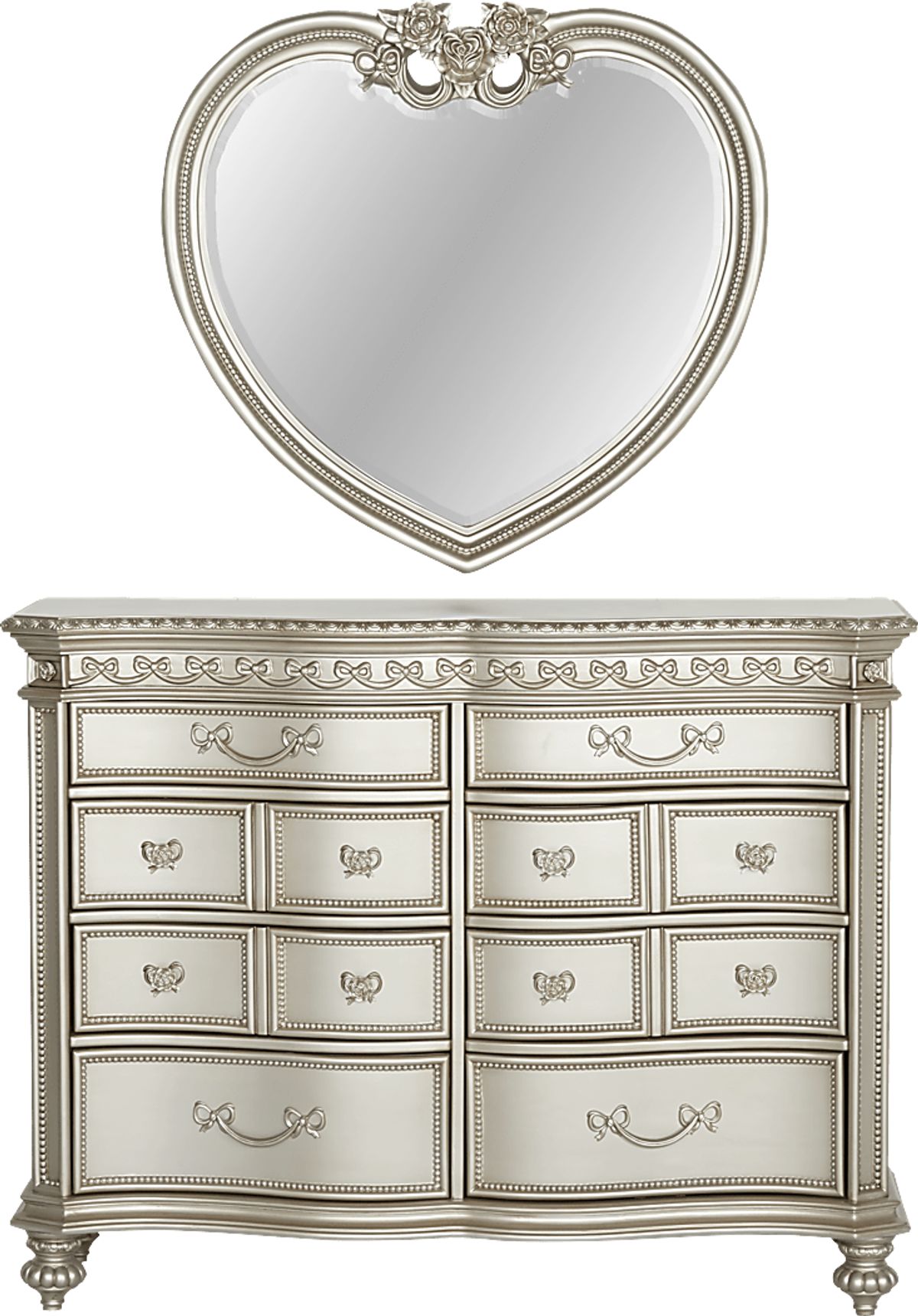 vintage princess dresser Antique Mahogany With Harp Mirror Disney Princess Fairytale 2 Pc