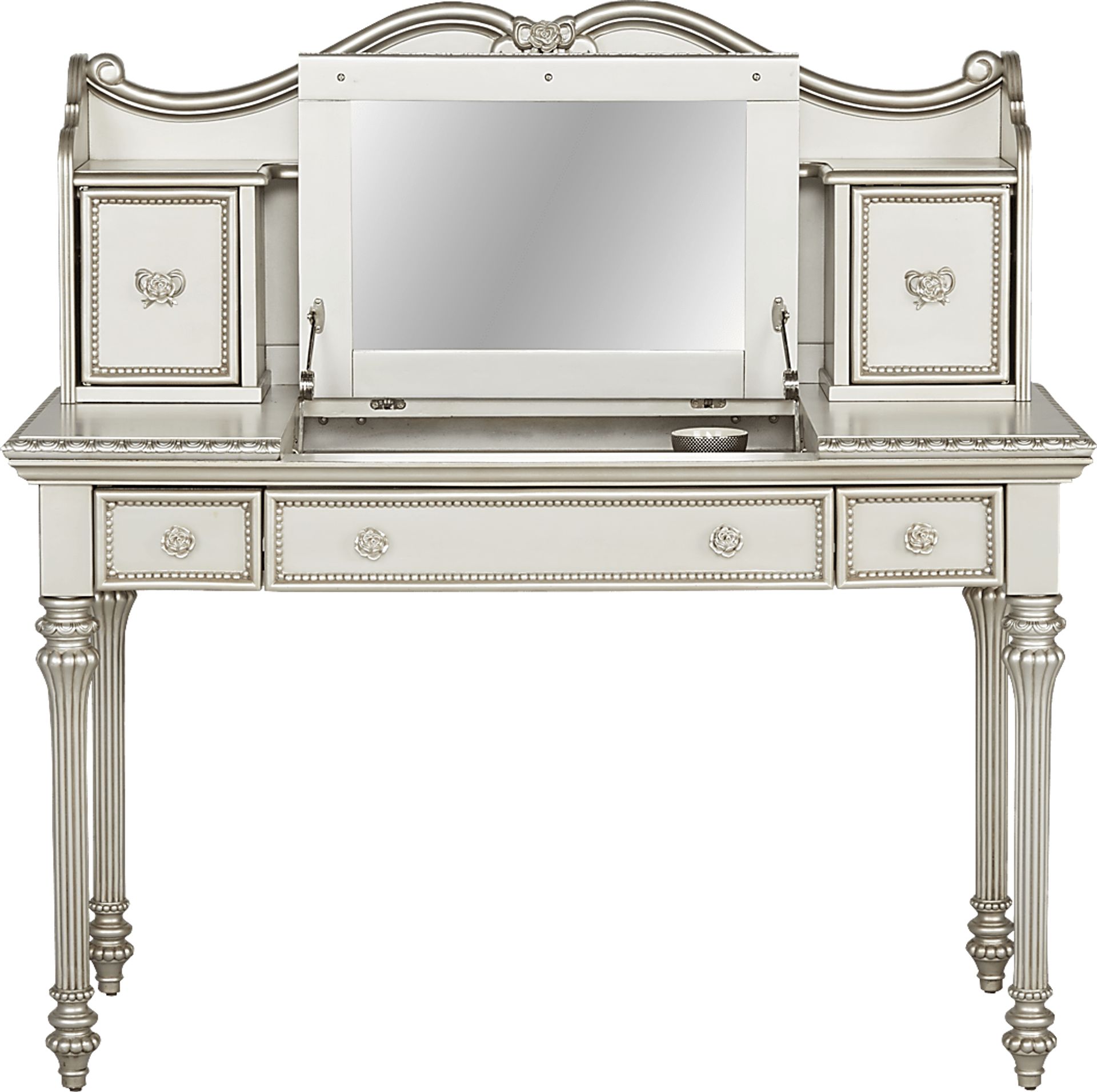 Disney Princess Fairytale Silver Vanity Desk with Hutch - Image 3