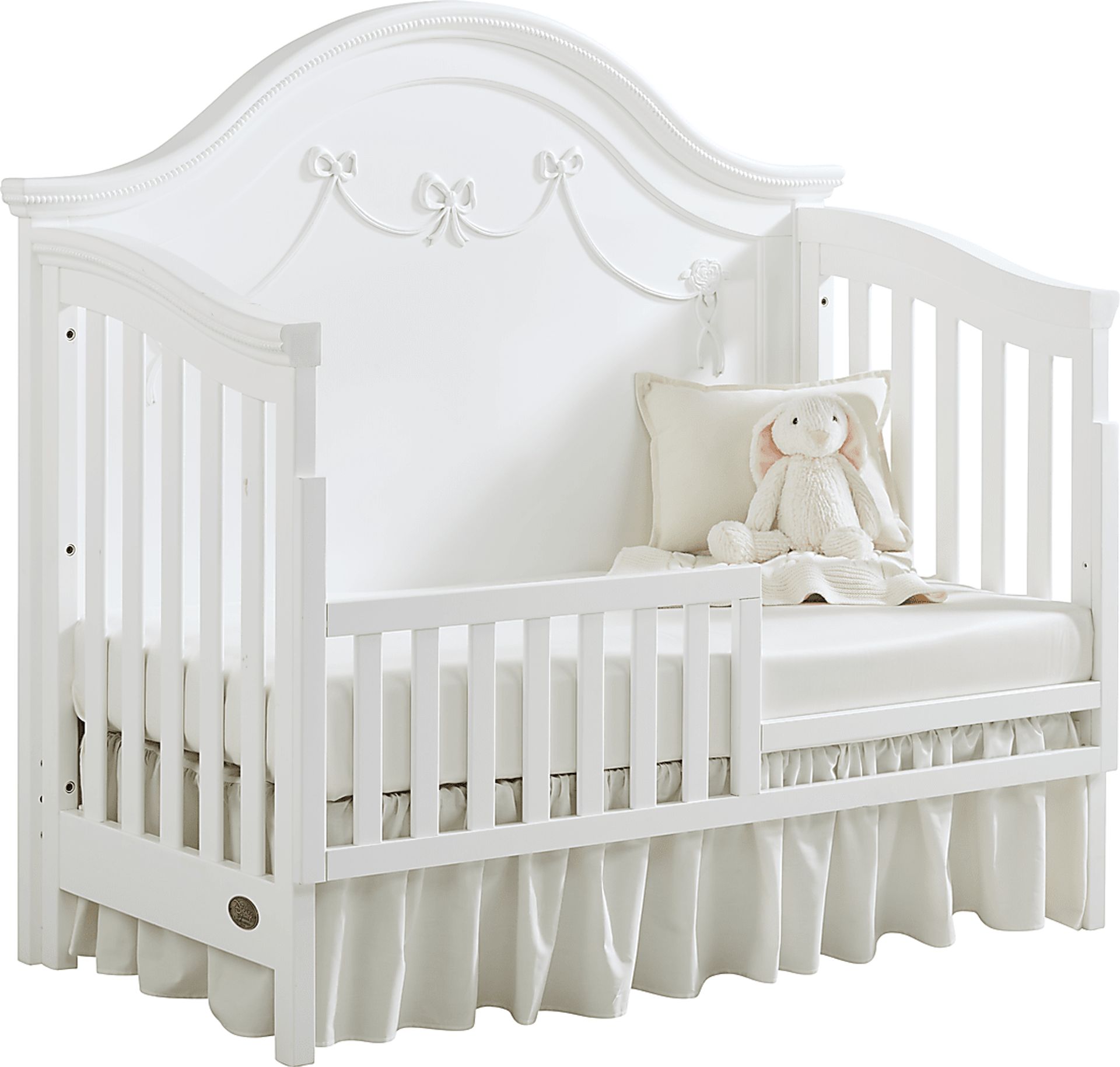 Disney Princess Fairytale 5 Pc White Colors White Bedroom Set With Crib 6 Drawer Dresser Changing Tray Rooms to Go