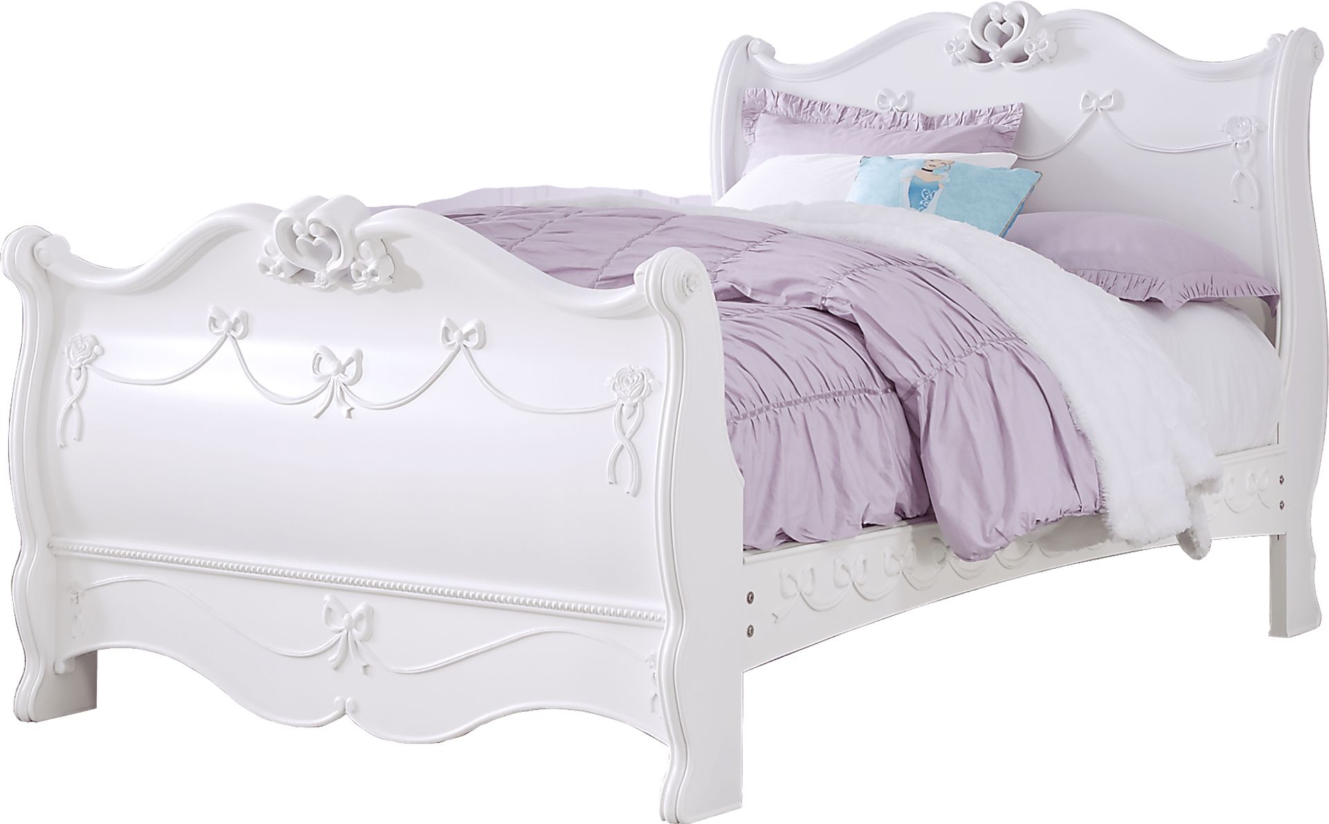 Disney Princess Fairytale White 5 Pc Full Sleigh Bedroom - Image 3