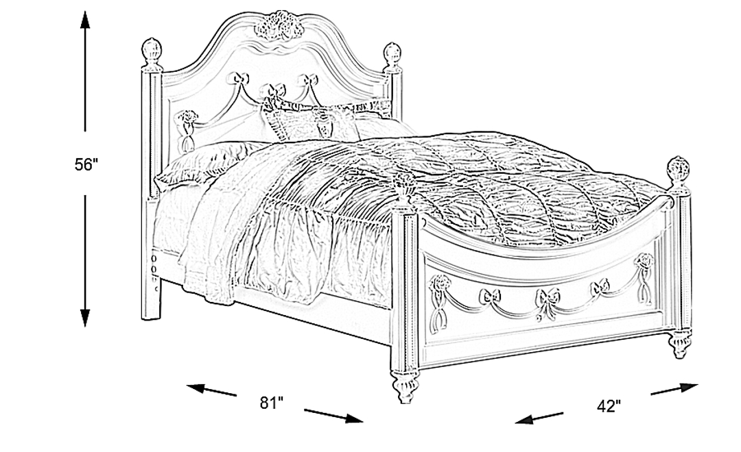 Disney Princess Fairytale White Twin Poster Bed