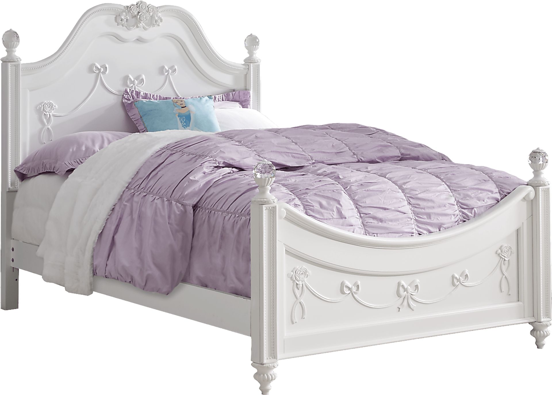 Disney Princess Fairytale White Twin Poster Bed - Image 1