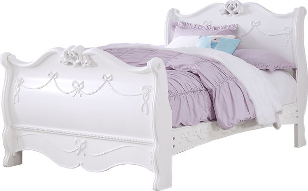 Disney Princess Fairytale White Twin Sleigh Bed