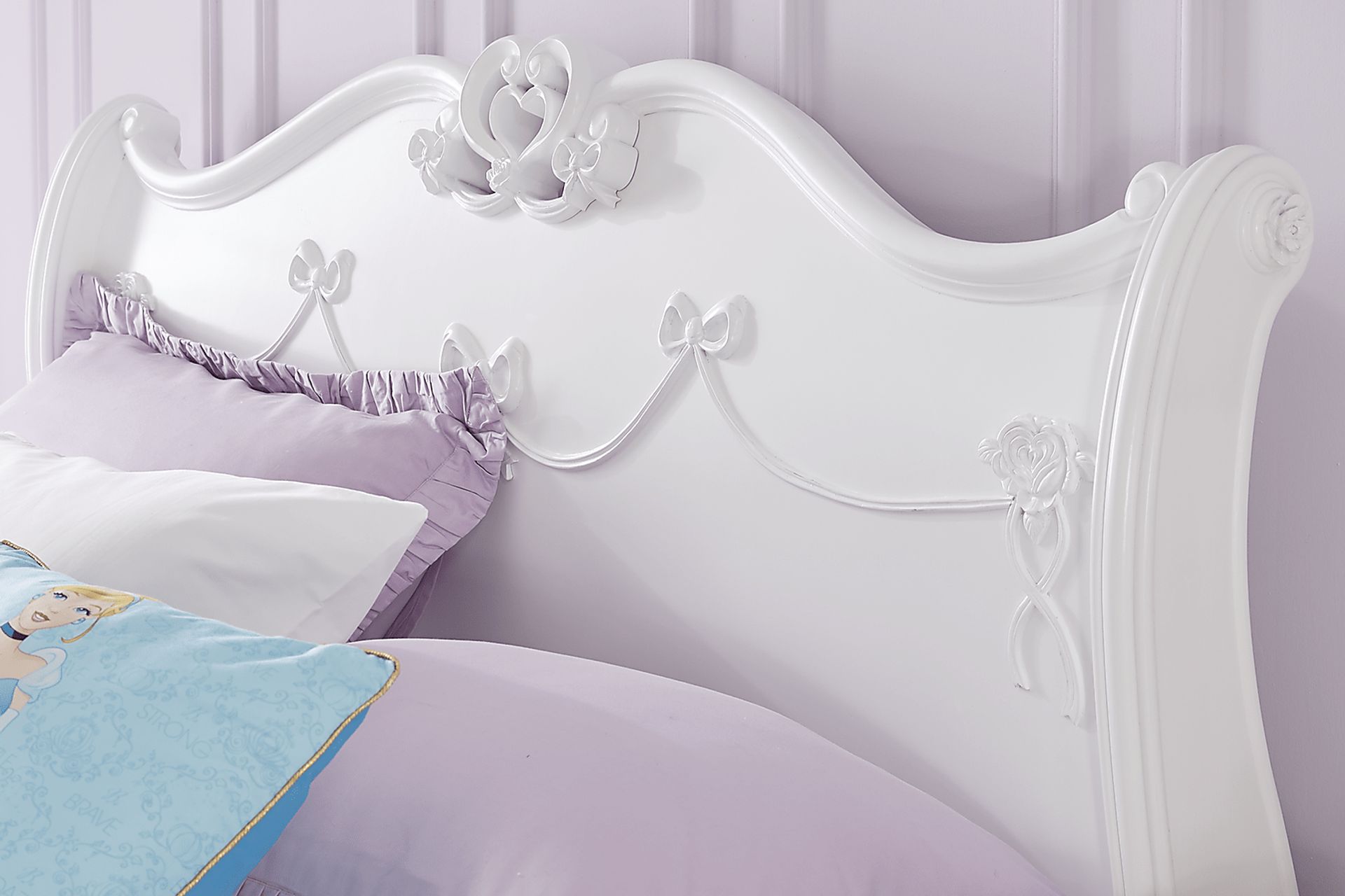 Disney Princess Fairytale White 4 Pc Full Sleigh Bed with Twin Storage Trundle - Image 2