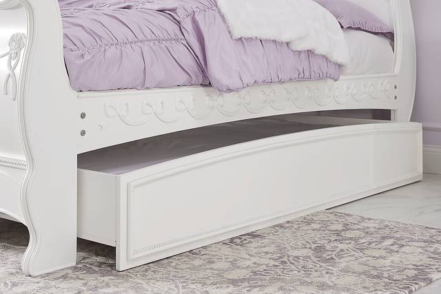 Disney Princess Fairytale White 4 Pc Full Sleigh Bed with Twin Storage Trundle - Thumbnail - Image 4