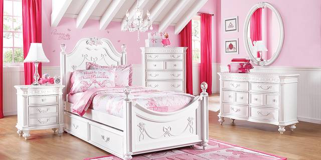 Disney Princess Fairytale White 5 Pc Full Poster Bedroom - Thumbnail - Image 2
