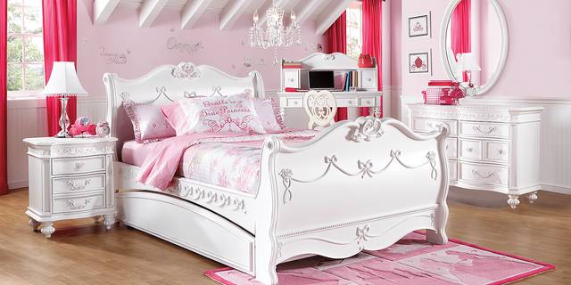 Disney Princess Fairytale White 3 Pc Full Sleigh Bed - Thumbnail - Image 3