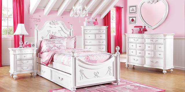 Disney Princess Fairytale White 5 Pc Twin Poster Bedroom - Thumbnail - Image 2