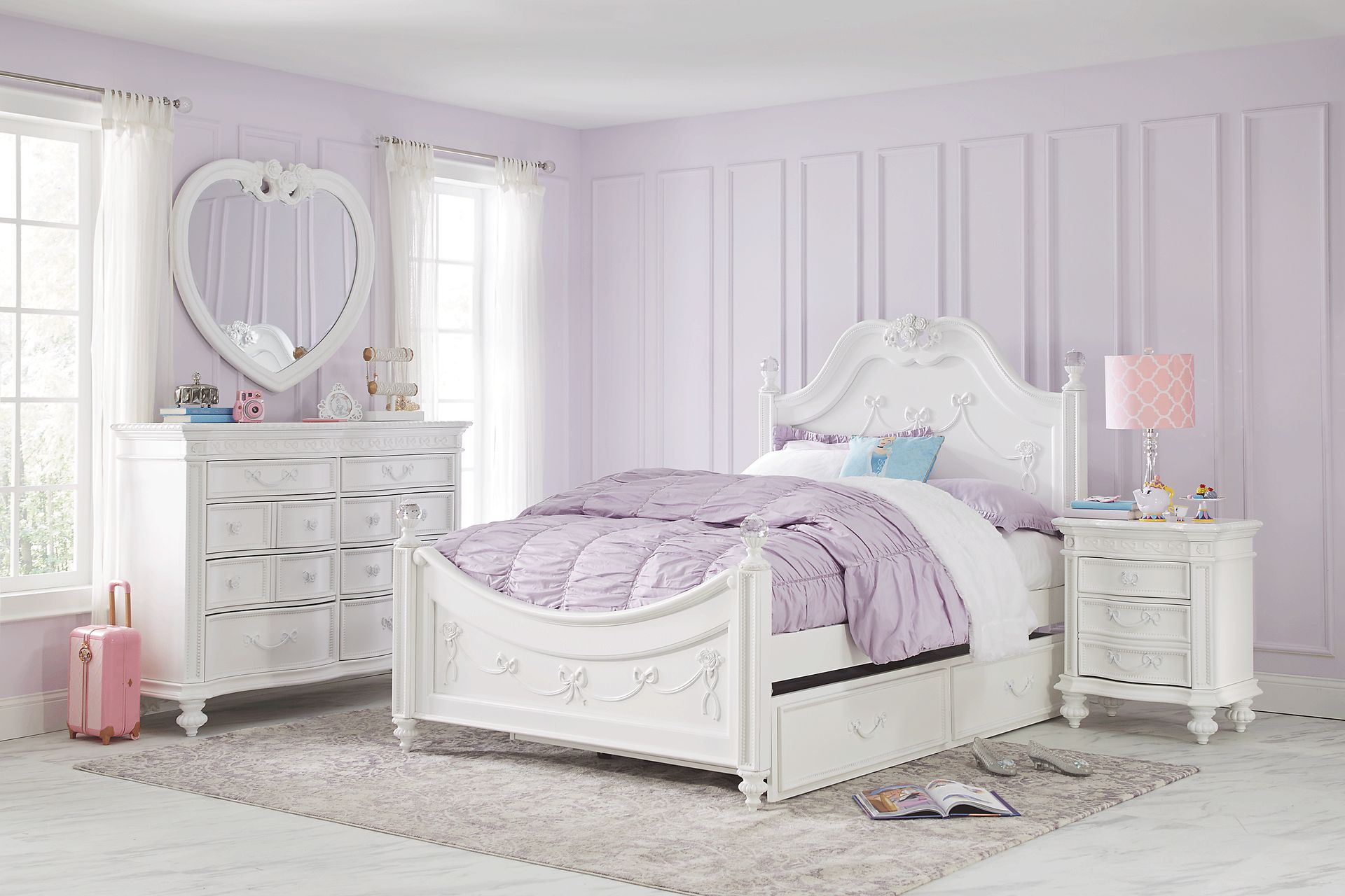 Disney Princess Fairytale 5 Pc White Colors,White Twin