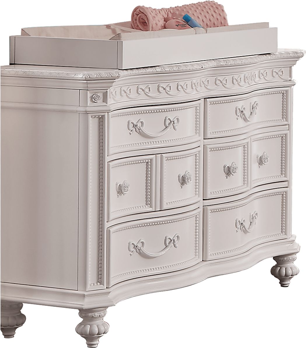 Disney Princess Fairytale White 6 Drawer Dresser with Changing Topper and Pad