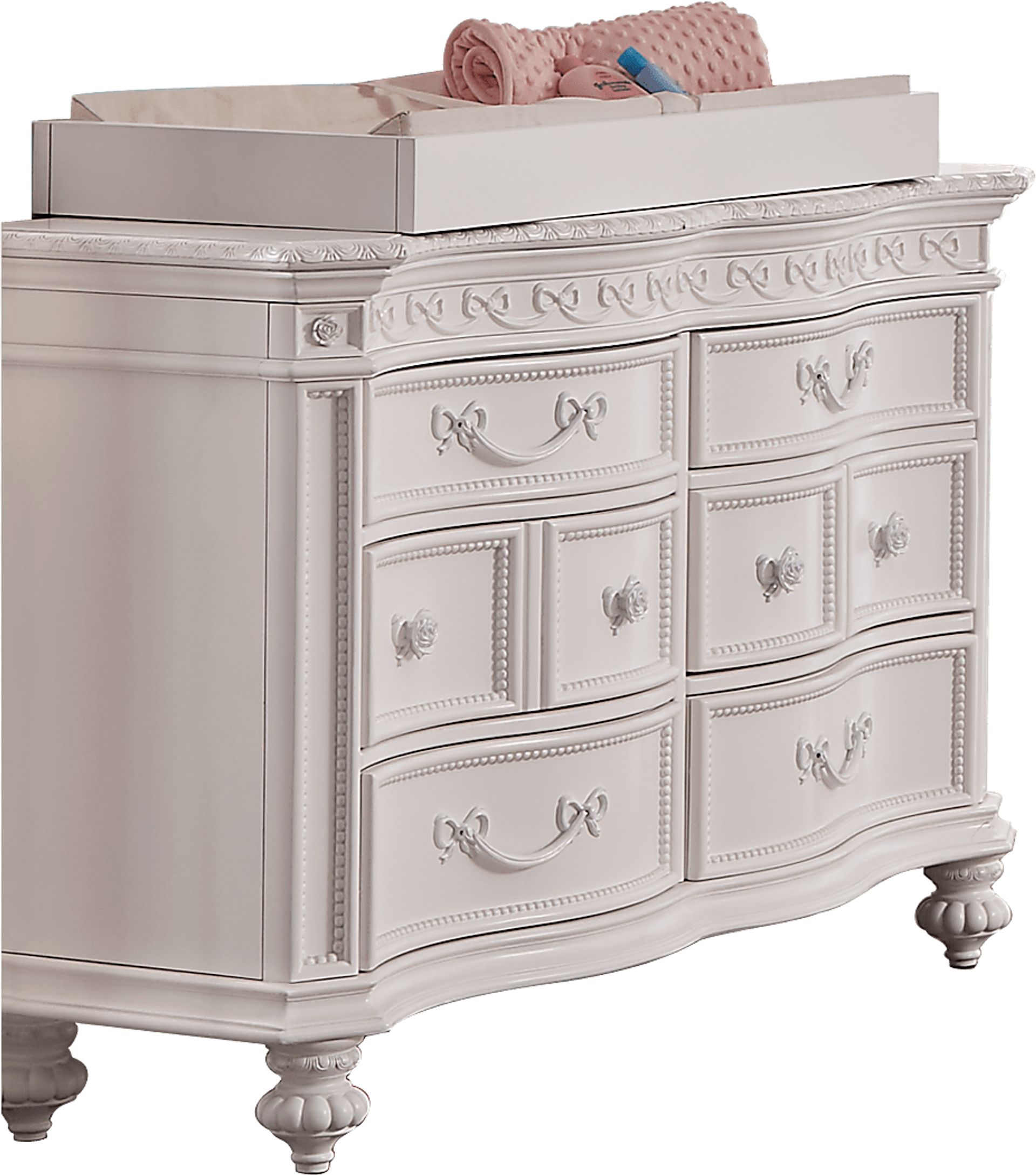 Disney Princess Fairytale White 5 Pc Nursery with Toddler Rails - Image 6
