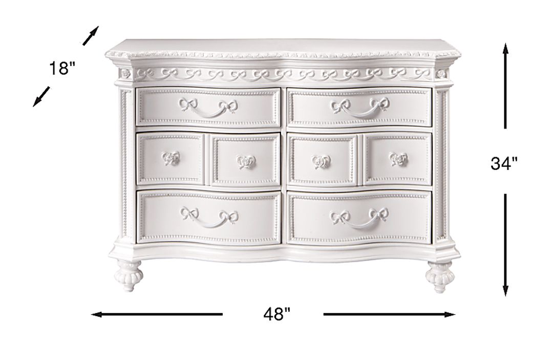 Disney Princess Fairytale White 6 Drawer Dresser