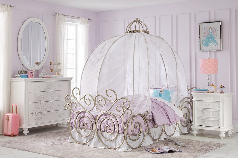 Disney Princess Fairytale White 7 Pc Full Carriage Bedroom