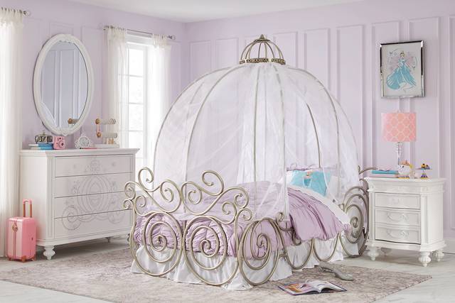Disney Princess Fairytale White 7 Pc Full Carriage Bedroom - Thumbnail - Image 1
