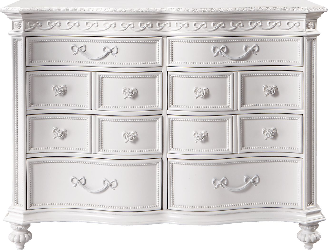 Disney Princess Fairytale White Colors,White 8 Drawer Dresser