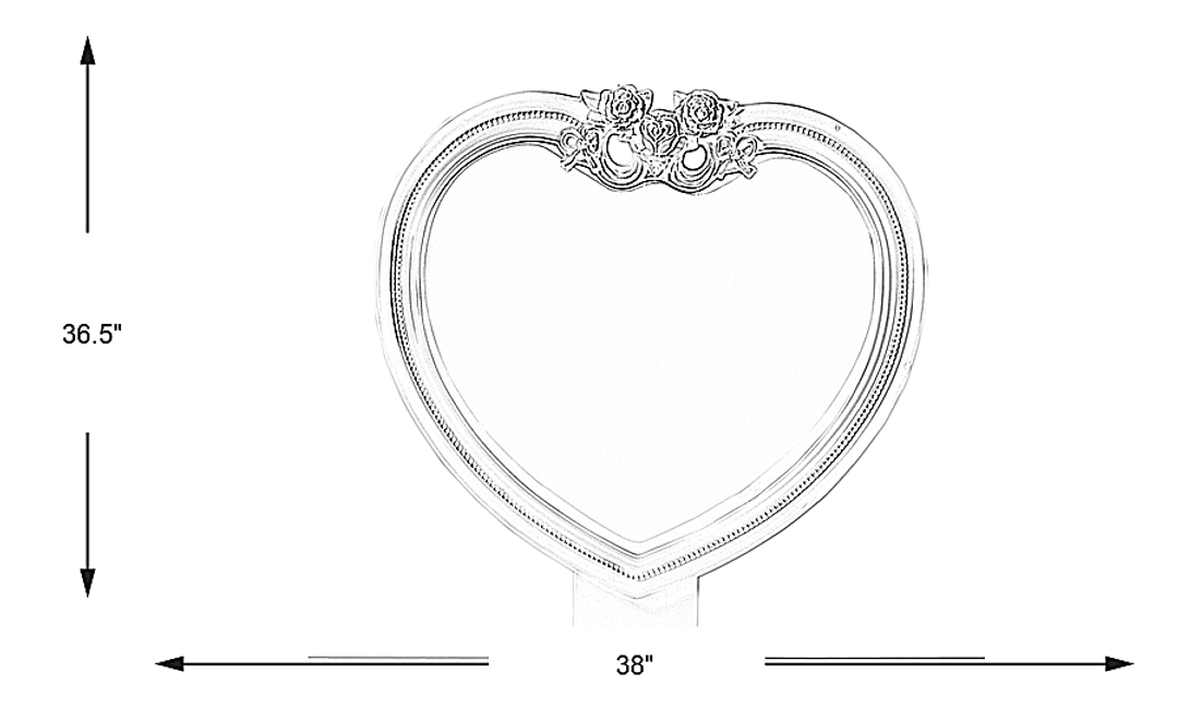 Disney Princess Fairytale White Heart Mirror