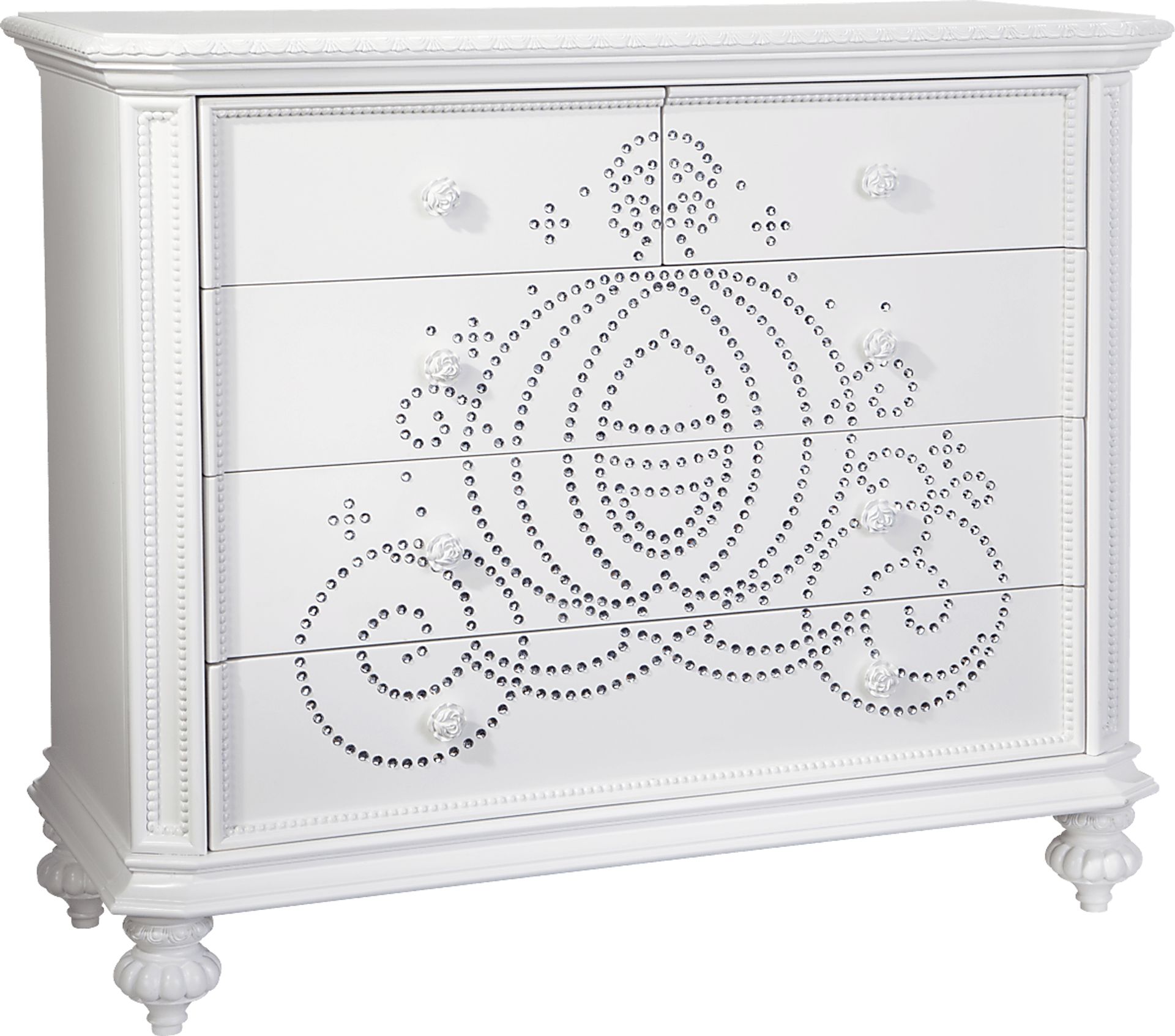 Disney Princess Fairytale White 5 Pc Nursery with Toddler Rails - Image 7